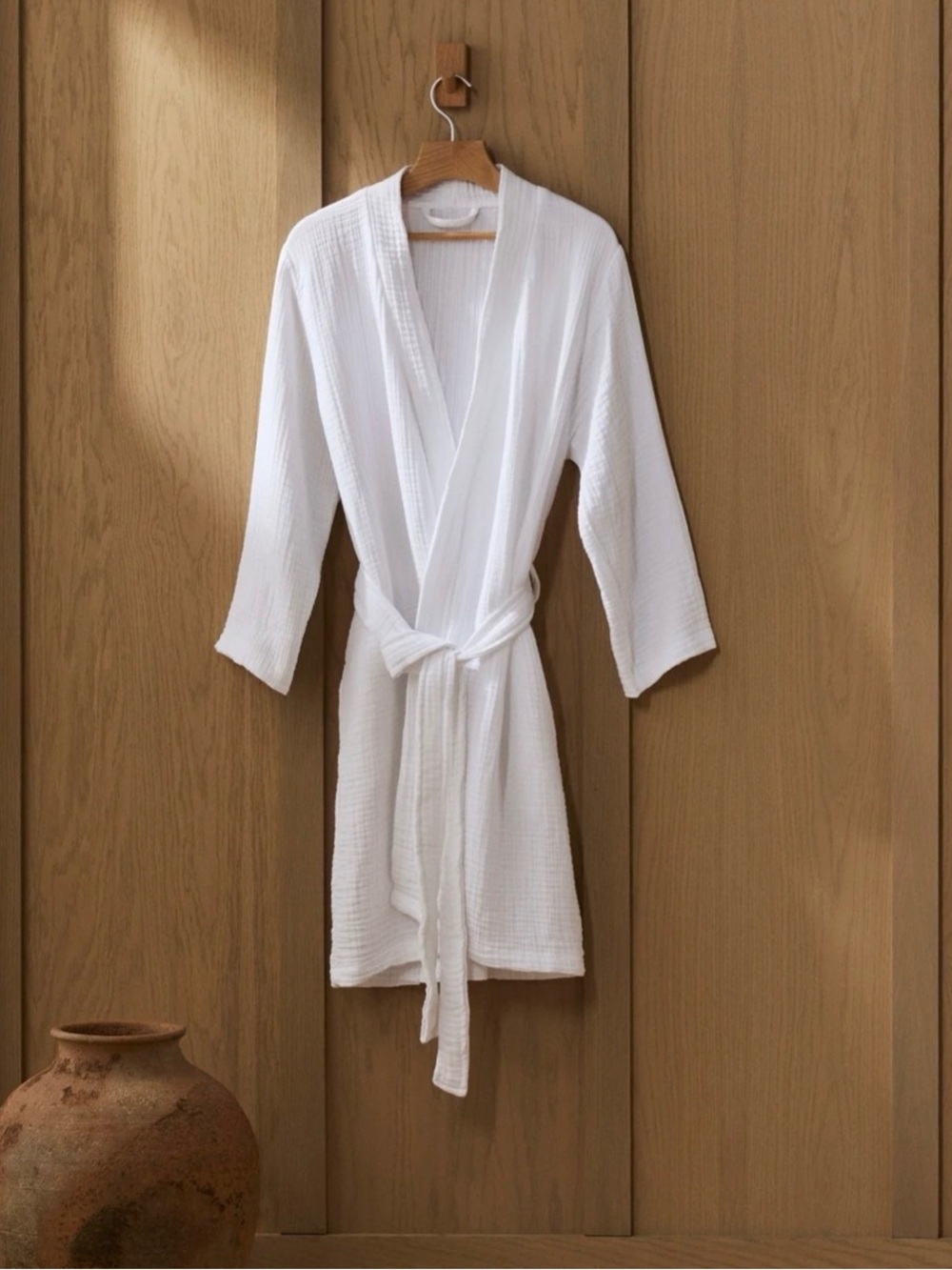Parachute White Waffle Robe with Tie Waist